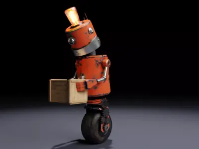 ROX-49 Low Poly Robot 3D Model 3D model