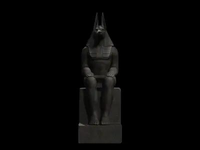 Anubis Meditation Statue Low-poly 3D model