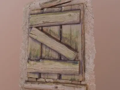 middle ages closed window Low-poly 3D model