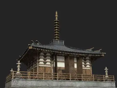 japanese house-PBR Low-poly 3D model Low-poly 3D model