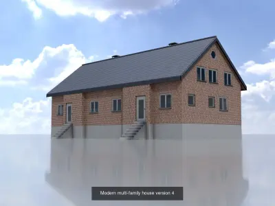 Modern multi-family house all versions 3D Model Pack