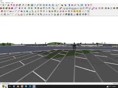 Urban 3d model around highrise building 3D model