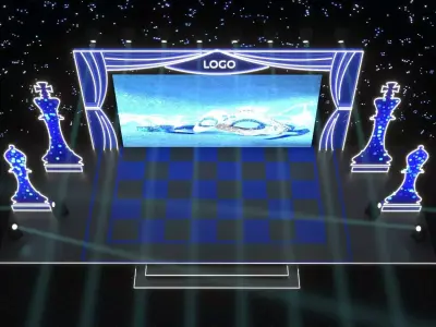 Chess Theme Event Stage 3D model