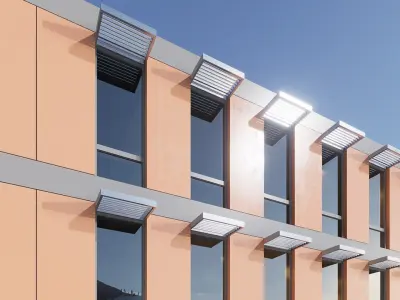 administrative realistic building Low-poly 3D model