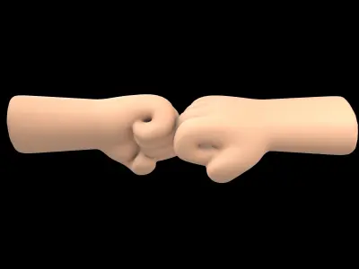 Fist Bump Icon v1 003 Low-poly 3D model