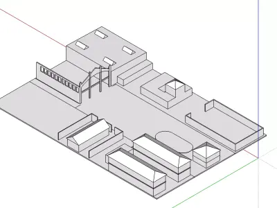 Ex Slaughter house Milan Free low-poly 3D model
