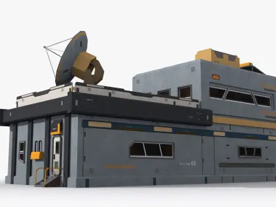 Factory Industrial Sci Fi x6 Low-poly 3D model