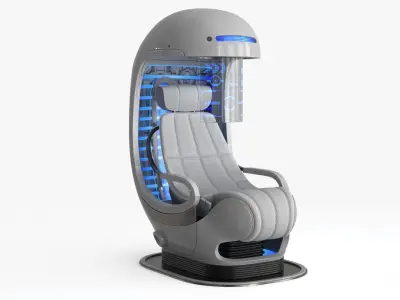 Sci Fi Capsule Control Center Low-poly 3D model