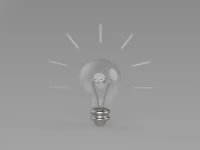 Light Idea icon v001 3D model