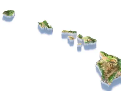 Hawaii Terrain Country 3D model