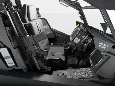  Boeing AH-64D Apache Cockpit High Detail 