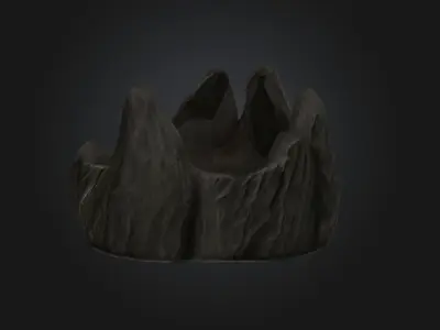 Rocky Throne Stylized Fantasy Stone Seat Game Asset Low-poly 3D model