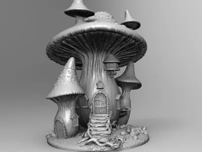 Mushroom house 3D print model buy