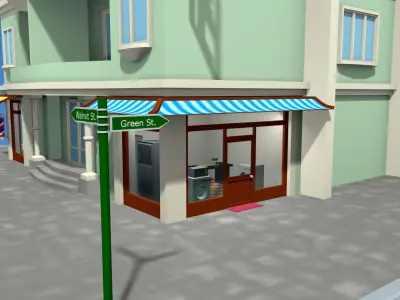 motel building Low-poly 3D model