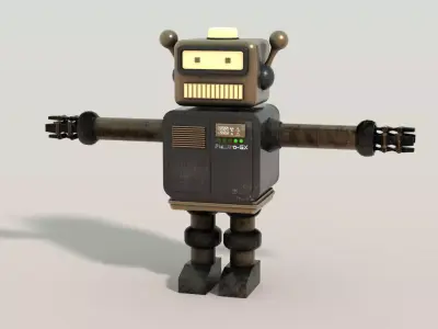 Electro-5X 3D Robotic Character Sci-Fi Futuristic Low-poly 3D model