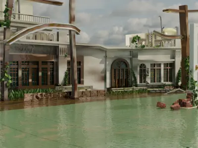 Suzume abandoned building scene 3D model