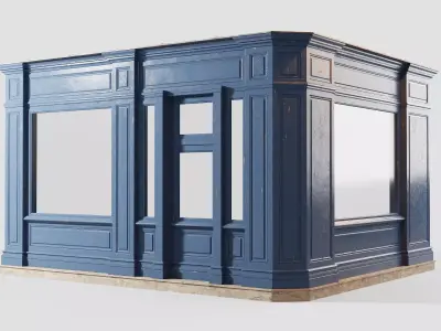 Shop fronts Low-poly 3D model