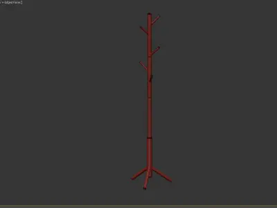 Bremen Oak Coat Stand 3D model
