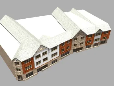 3 storey apartment house 3D model