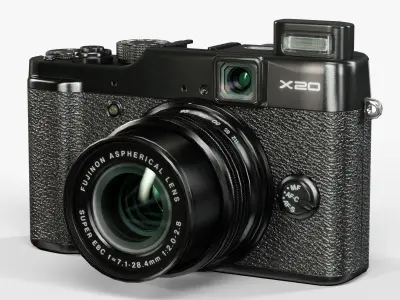 Fujifilm FinePix X20 advanced compact digital camera Low-poly 3D model