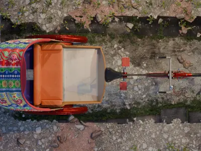 Paddle Rickshaw -detailed model 3D model