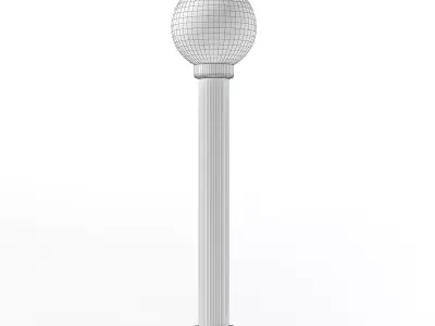 Round Exterior Standing Lamp 3D Model 3D model