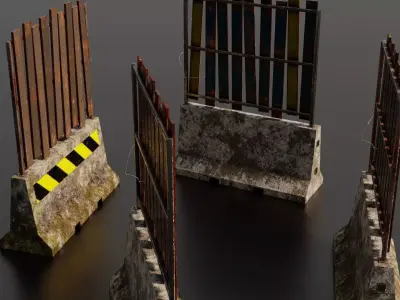 Concrete barriers  3D Model Pack