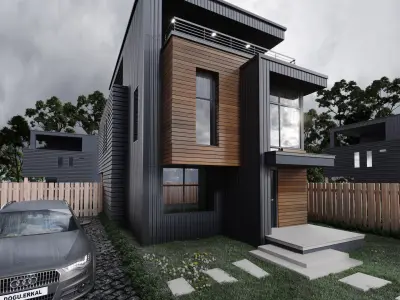 Realistic Modern Villa Exterior  3D model