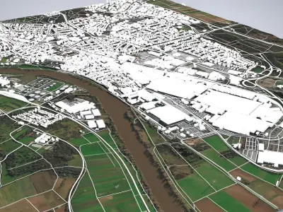 Cityscape Russelsheim Germany  3D model