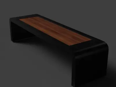 bench Free low-poly 3D model 5