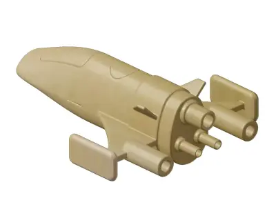 Wooden Space Ship Toy 3D model