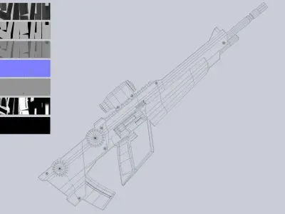 Sci fi elite rifle Low-poly 3D model purchase