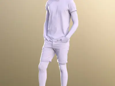 Clark 11296 - Casual Teenager Standing Street Style Summer Low-poly 3D model