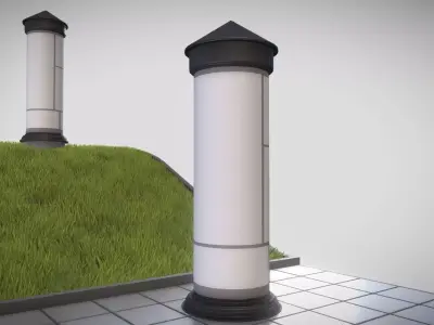 Classic Advertising Pillar 09 Low-poly 3D model