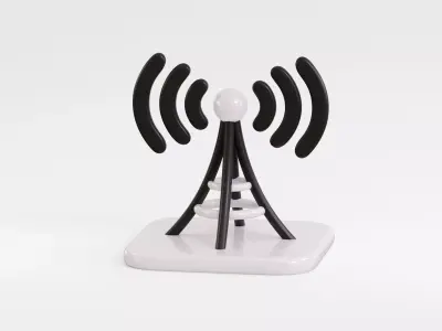 Cartoon Telecommunication Tower Low-poly 3D model