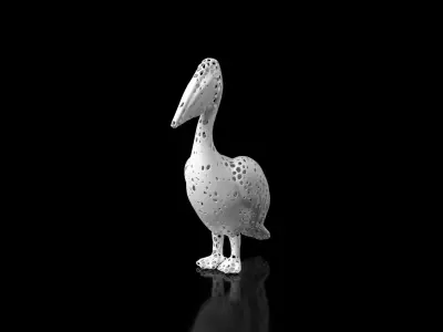 Pelican Voronoi Low-poly 3D model