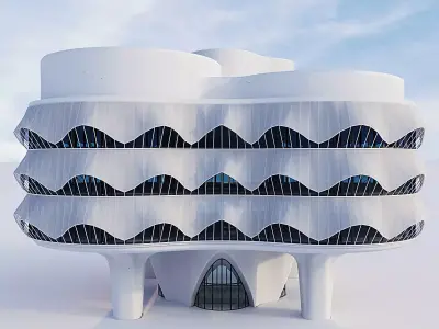 Futuristic building 12 3D model