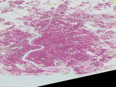 Shanghai City urban planning maquett  building  Topography MODEL 3D model