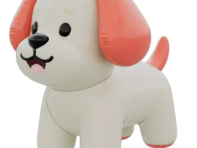 Inflate Dog Toy Low-poly 3D model