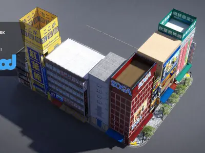 Japanese Streetscape Akihabara 0004 3D model