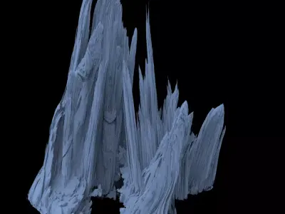 Planet Cliff ridges tall 3D model