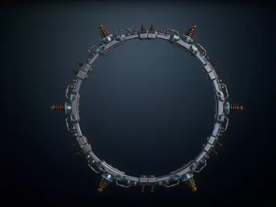 Steampunk Portal Low-poly 3D model