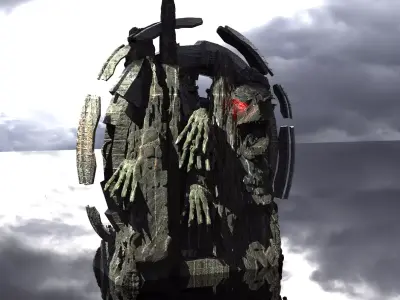 Witches Ritual cliff Cave 3D model