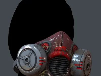 Gas mask helmet 3d model scifi  Low-poly 3D model