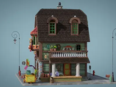 Cartoon House 20 3D model