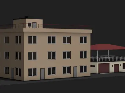 Two buildings or houses 3D model