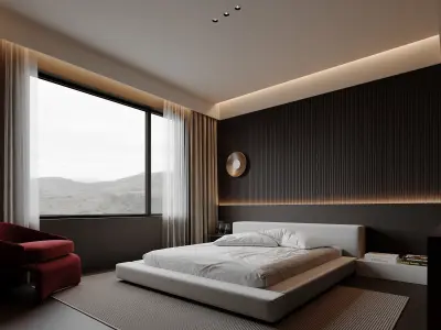 Bedroom interior scenes 3D model V10