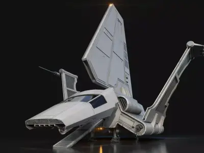 Imperial Shuttle Variant Low-poly 3D model