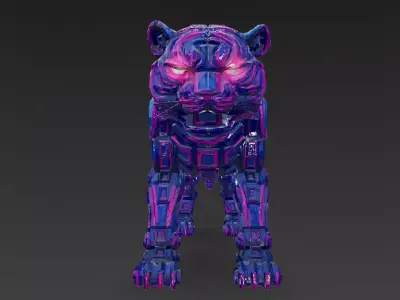Cartoon Crystal Tiger PBR 3D Model 3D model