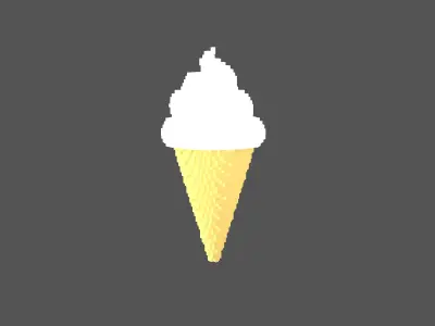 Voxel Ice Cream Cone v1 001 Low-poly 3D model